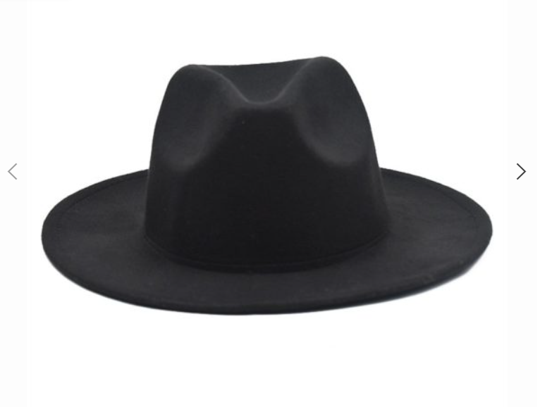 Metallic Fashion Hat With Big Belt And Big Brim Felt