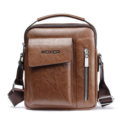 Men&#39;s Messenger Bag PU Vertical Fashion Satchel Bag