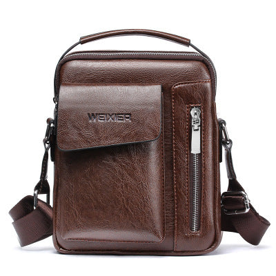 Men&#39;s Messenger Bag PU Vertical Fashion Satchel Bag