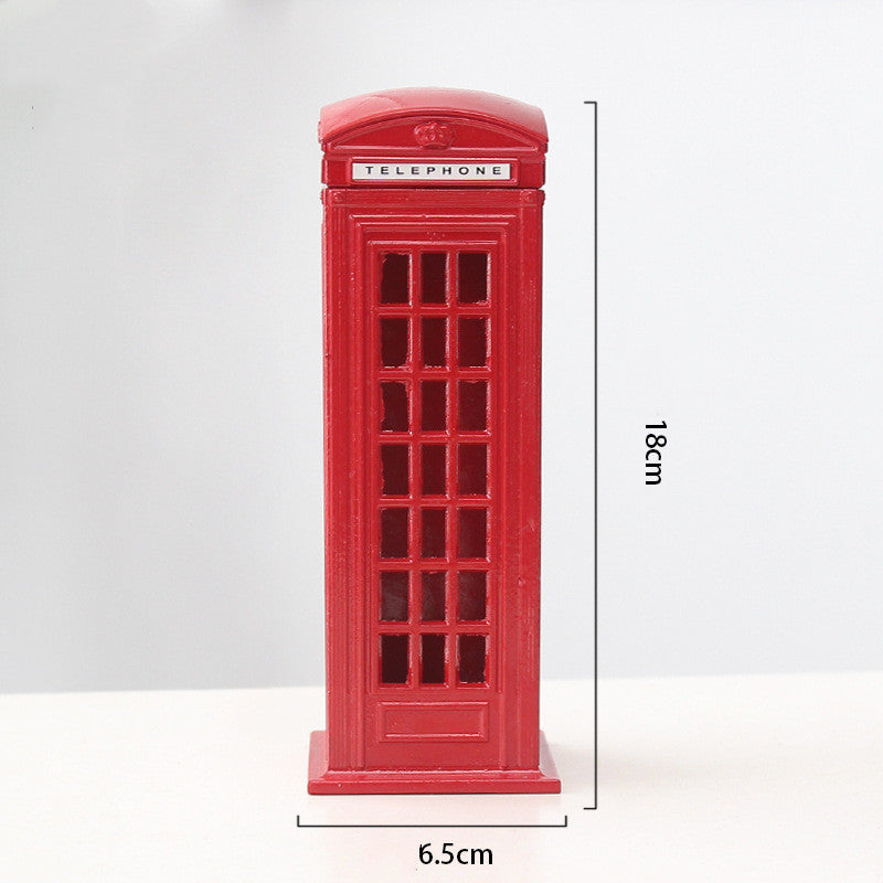 Spot British Retro Zinc Alloy Telephone Booth Mailbox Save Model Money Box Decoration Creative Home Desktop Decoration