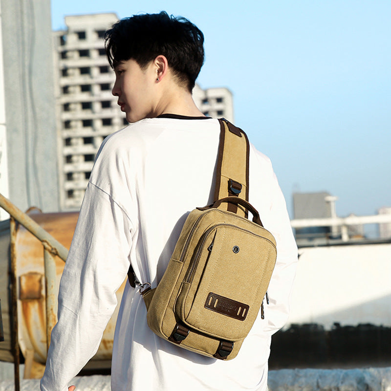 Canvas Chest Bag Men&#39;s Messenger Bag Outdoor Leisure