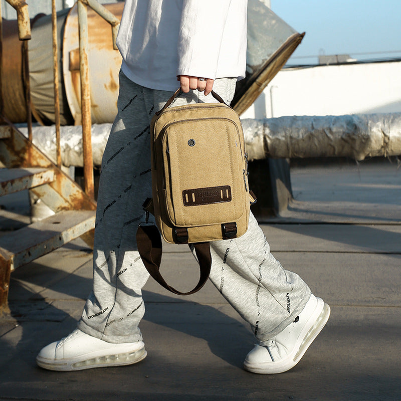 Canvas Chest Bag Men&#39;s Messenger Bag Outdoor Leisure