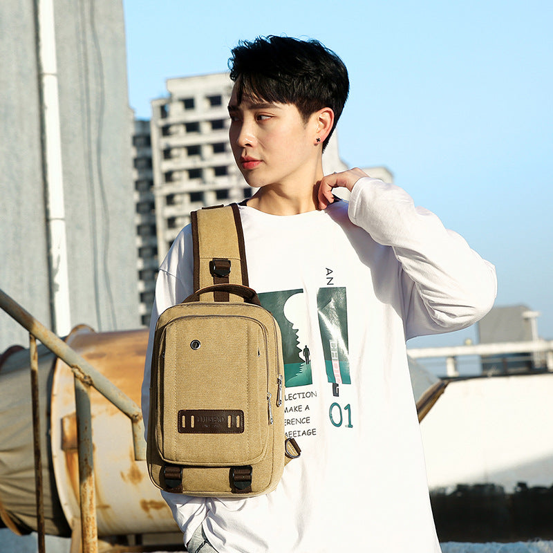 Canvas Chest Bag Men&#39;s Messenger Bag Outdoor Leisure