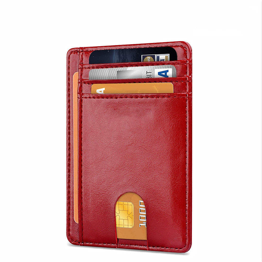 Card Holder Leather Foreign Trade Men RFID Anti-theft Swiping European And American Card Holder Male Amazon Hot Products Card Holder
