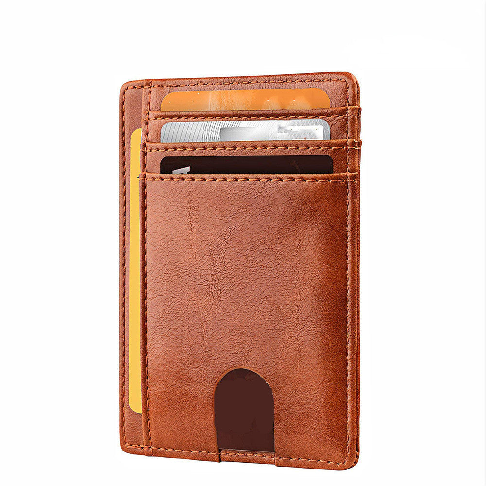 Card Holder Leather Foreign Trade Men RFID Anti-theft Swiping European And American Card Holder Male Amazon Hot Products Card Holder