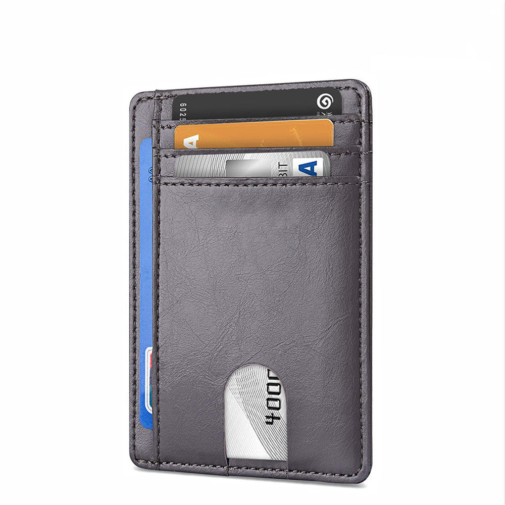 Card Holder Leather Foreign Trade Men RFID Anti-theft Swiping European And American Card Holder Male Amazon Hot Products Card Holder