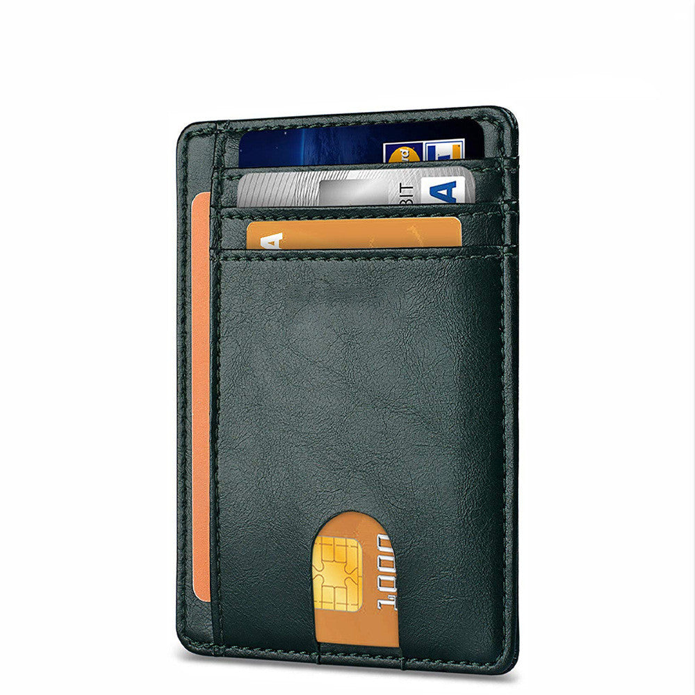 Card Holder Leather Foreign Trade Men RFID Anti-theft Swiping European And American Card Holder Male Amazon Hot Products Card Holder