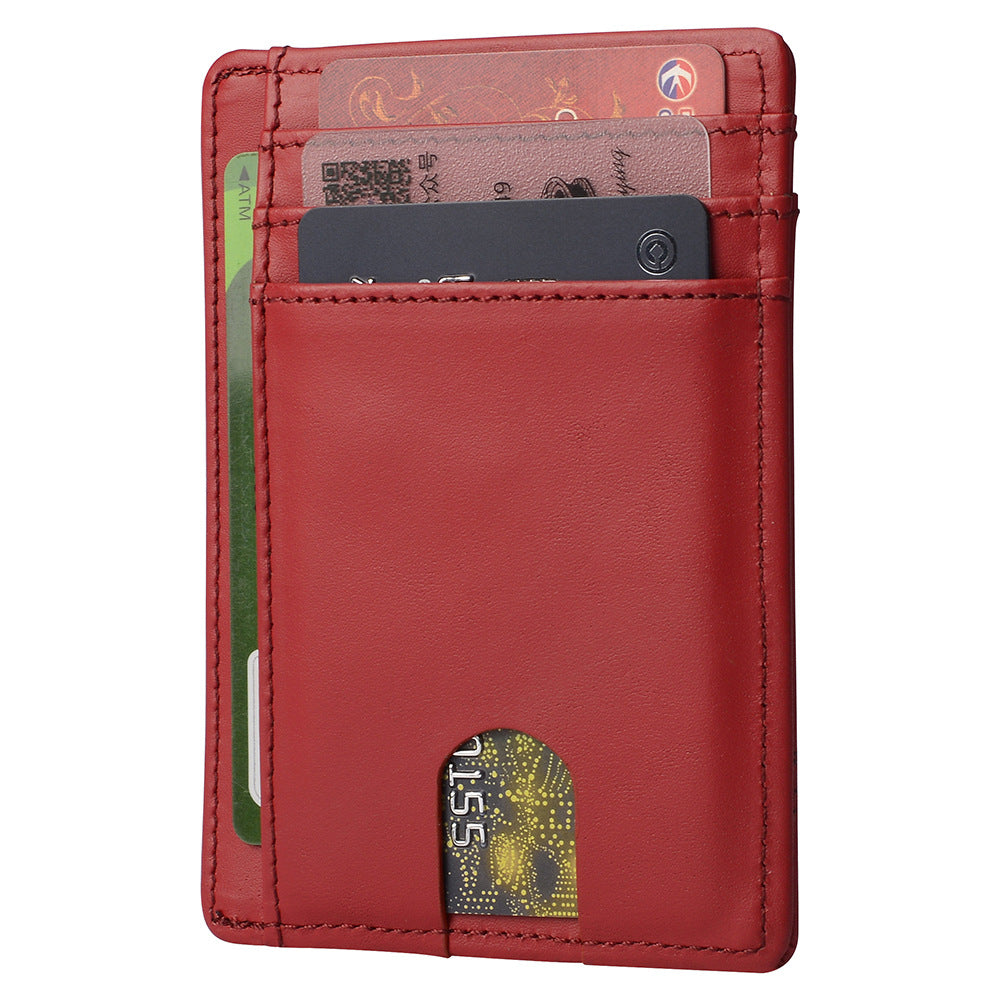 Card Holder Leather Foreign Trade Men RFID Anti-theft Swiping European And American Card Holder Male Amazon Hot Products Card Holder