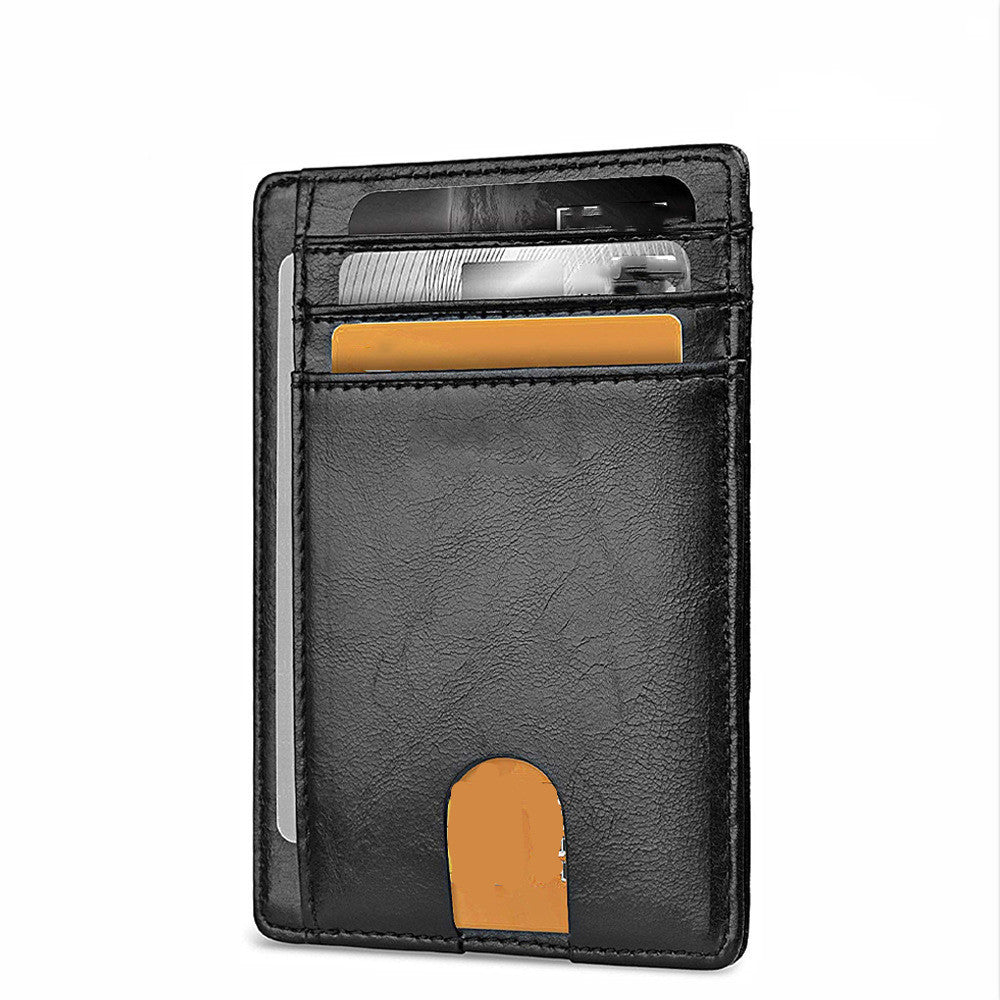 Card Holder Leather Foreign Trade Men RFID Anti-theft Swiping European And American Card Holder Male Amazon Hot Products Card Holder