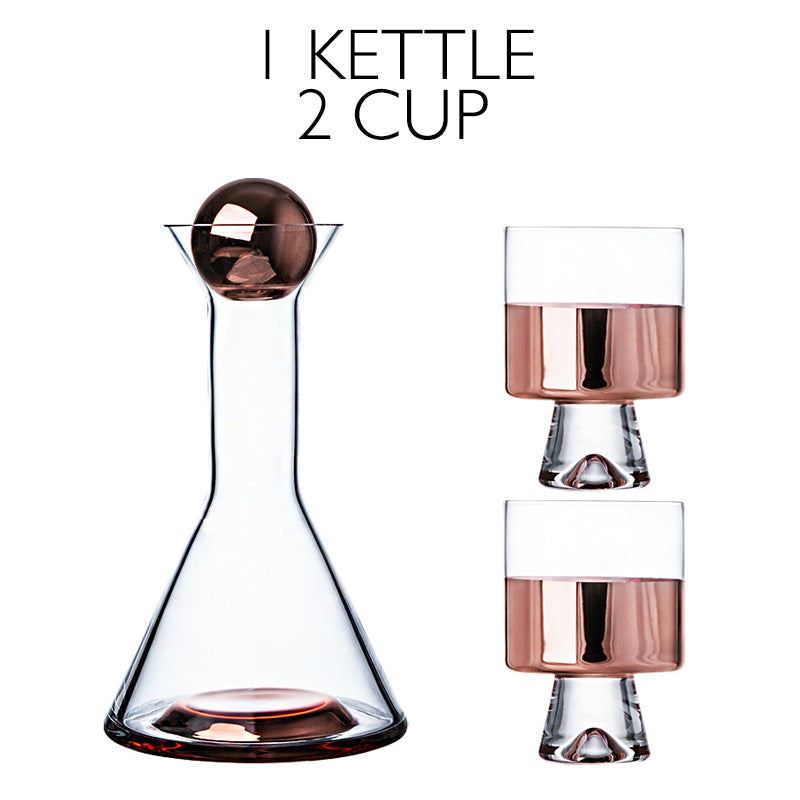 European-Style Crystal Glass Electroplating Rose Gold Water Jug American Decanter Wine Set