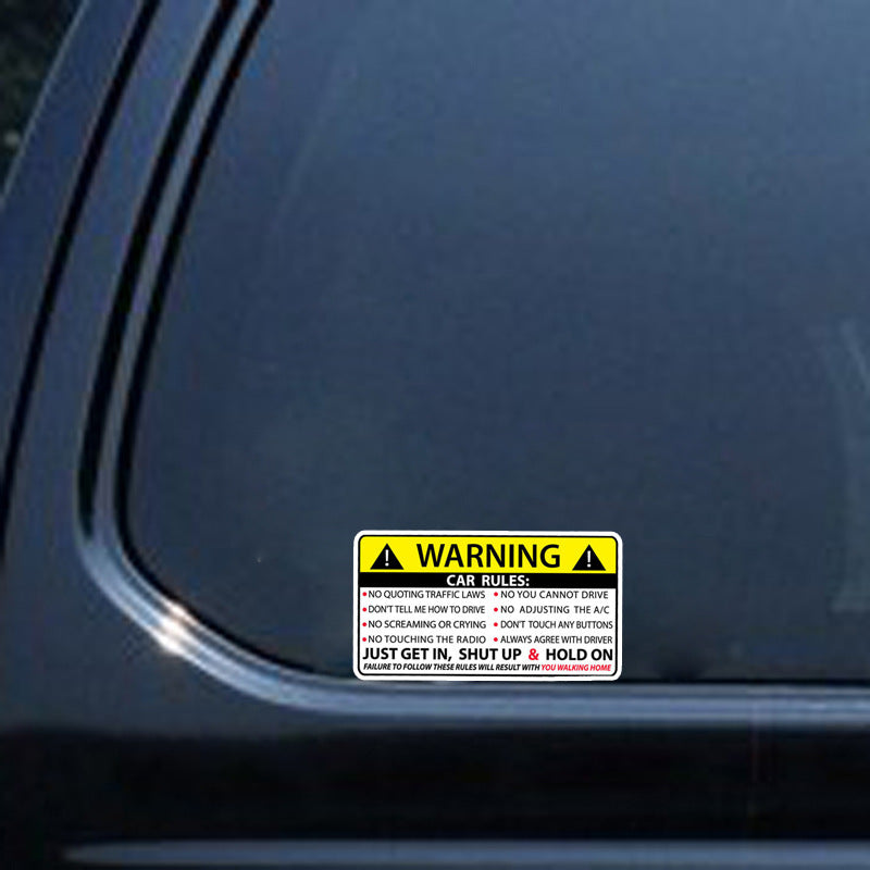 Car Safety Warning Rules Sticker Car Safety Warning Rules Sticker