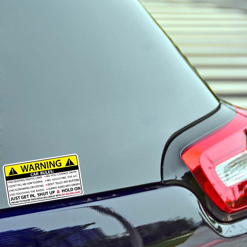 Car Safety Warning Rules Sticker Car Safety Warning Rules Sticker