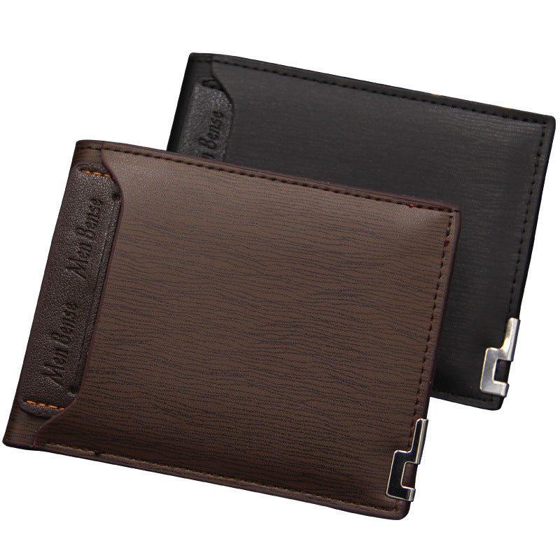 Men&#39;s Wallet Short Style Multifunctional Fashion Casual Iron Edge