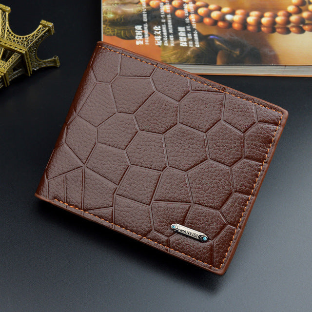 Men&#39;s Wallet Short Style Multifunctional Fashion Casual Iron Edge