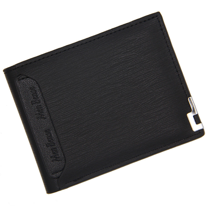 Men&#39;s Wallet Short Style Multifunctional Fashion Casual Iron Edge