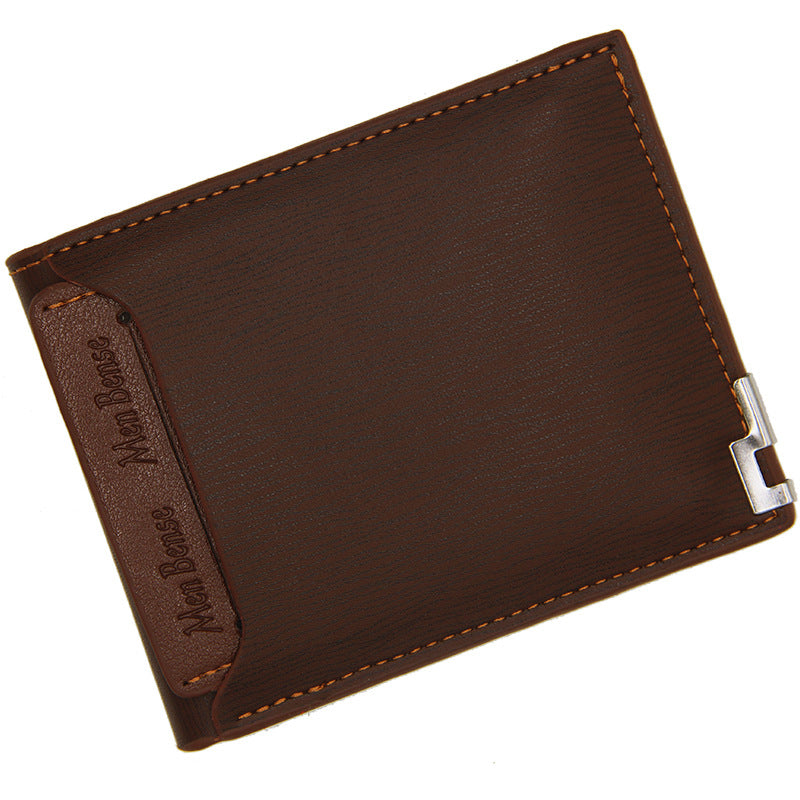 Men&#39;s Wallet Short Style Multifunctional Fashion Casual Iron Edge