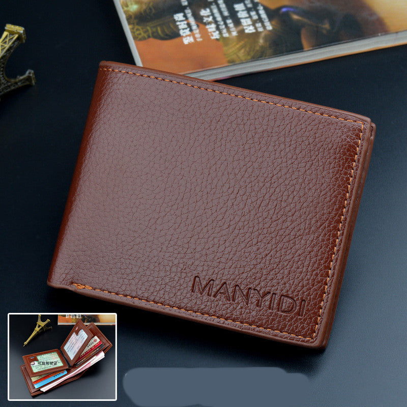 Men&#39;s Wallet Short Style Multifunctional Fashion Casual Iron Edge