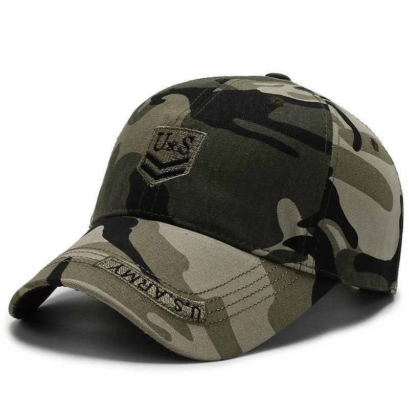 Men&#39;S Camouflage Cap Trend Fashion Embroidered Baseball Cap Anti-Uv Sunshade Sun Hat