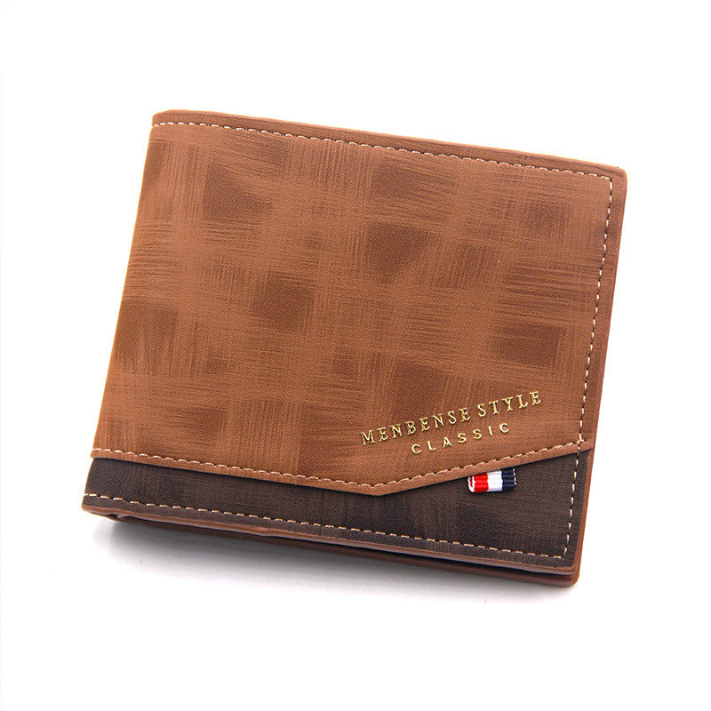 Korean Style Hinge Hot Stamping Print Men&#39;s Wallet Short