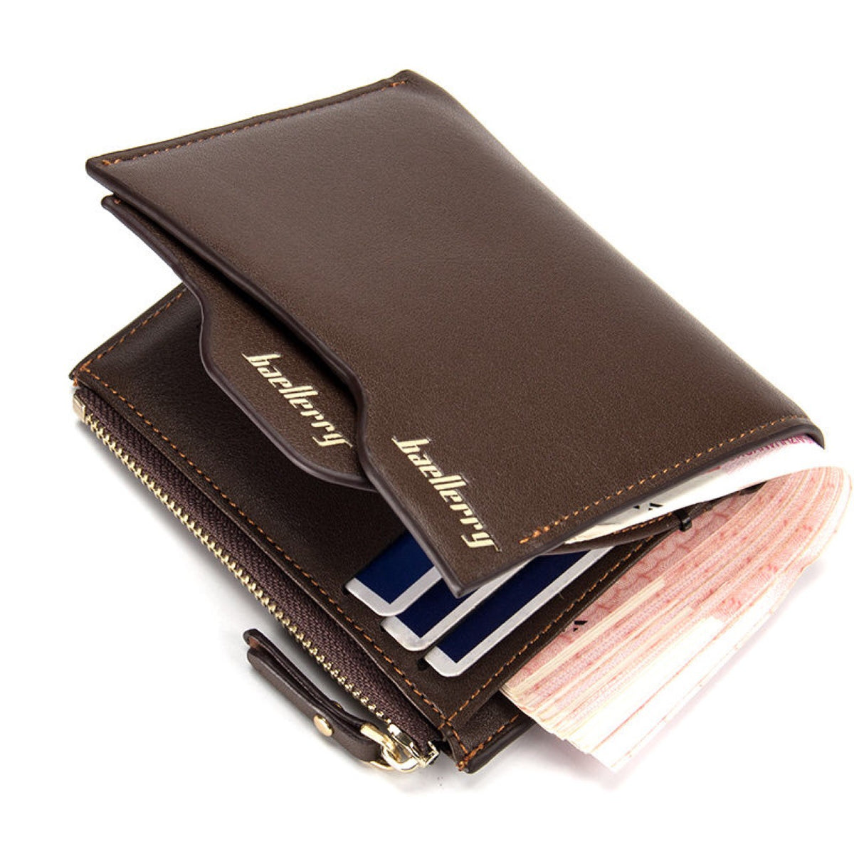 Men&#39;s Multifunction Card Zipper Short Wallet
