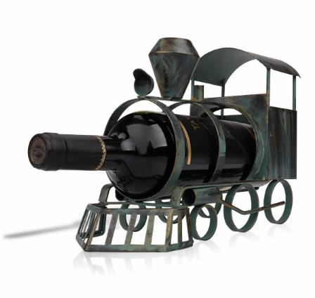 Creative Wrought Iron Train Style Wine Rack