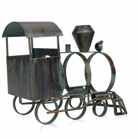 Creative Wrought Iron Train Style Wine Rack