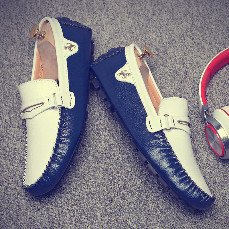 Genuine Leather Men Shoes Sports Car Shape Luxury Male Driving Shoes