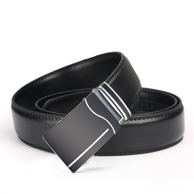 Men&#39;s Business Casual Leather Belt With Automatic Buckle