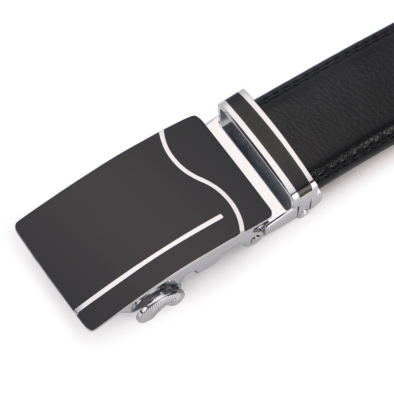 Men&#39;s Business Casual Leather Belt With Automatic Buckle