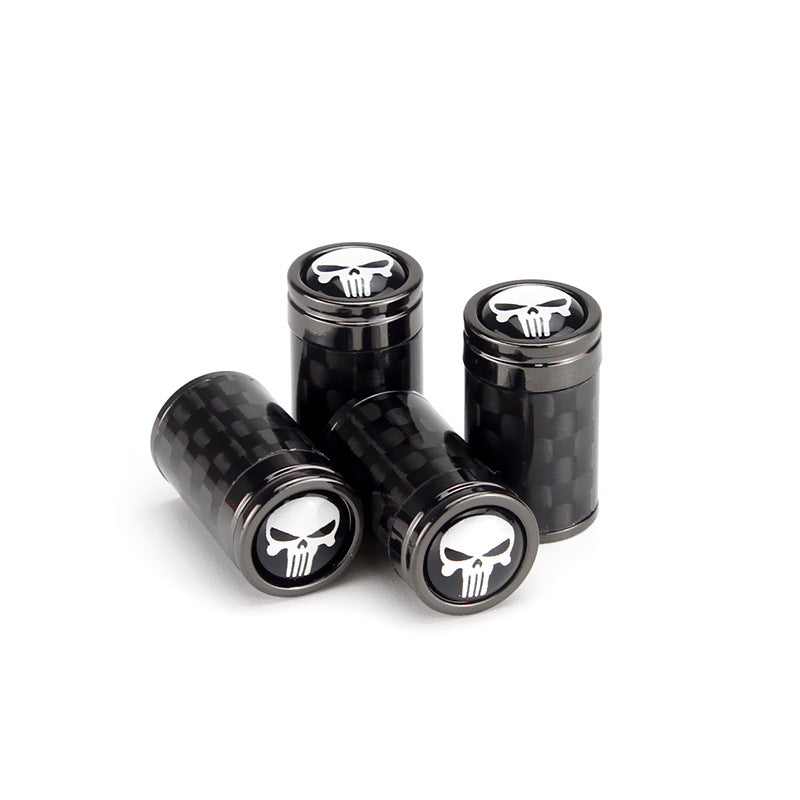 Carbon Fiber Skull Tire Cap Carbon Fiber Valve Cap