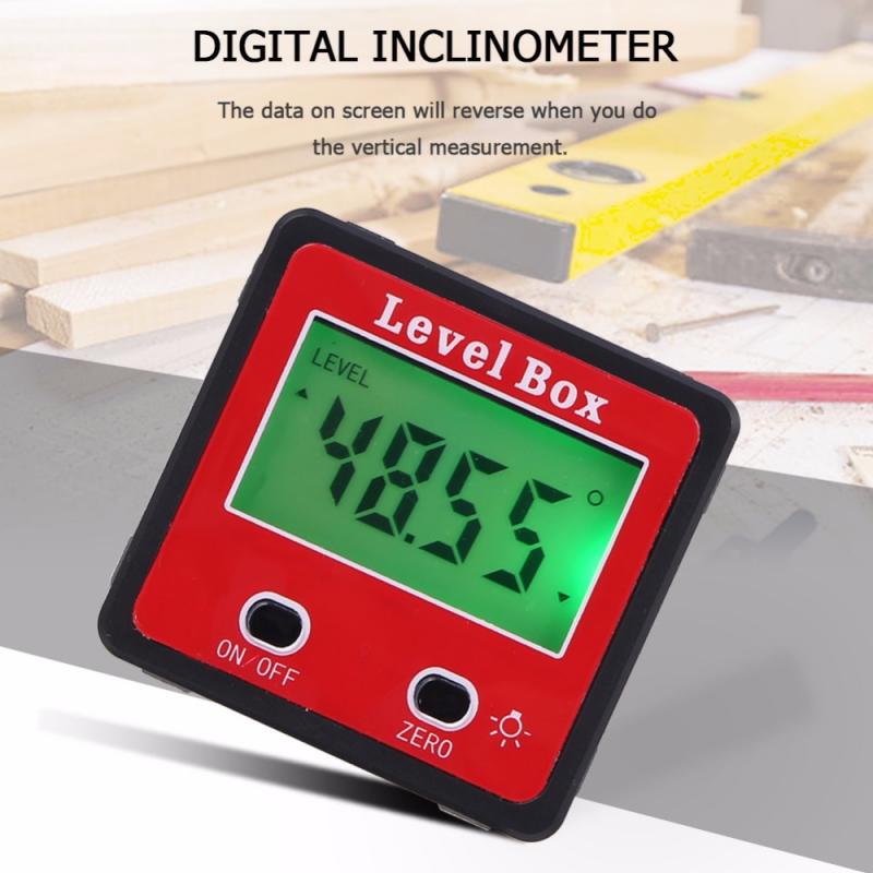Mini Goniometer Red Precision Digital Double Key Inclinometer Mini Protractor Goniomet ...