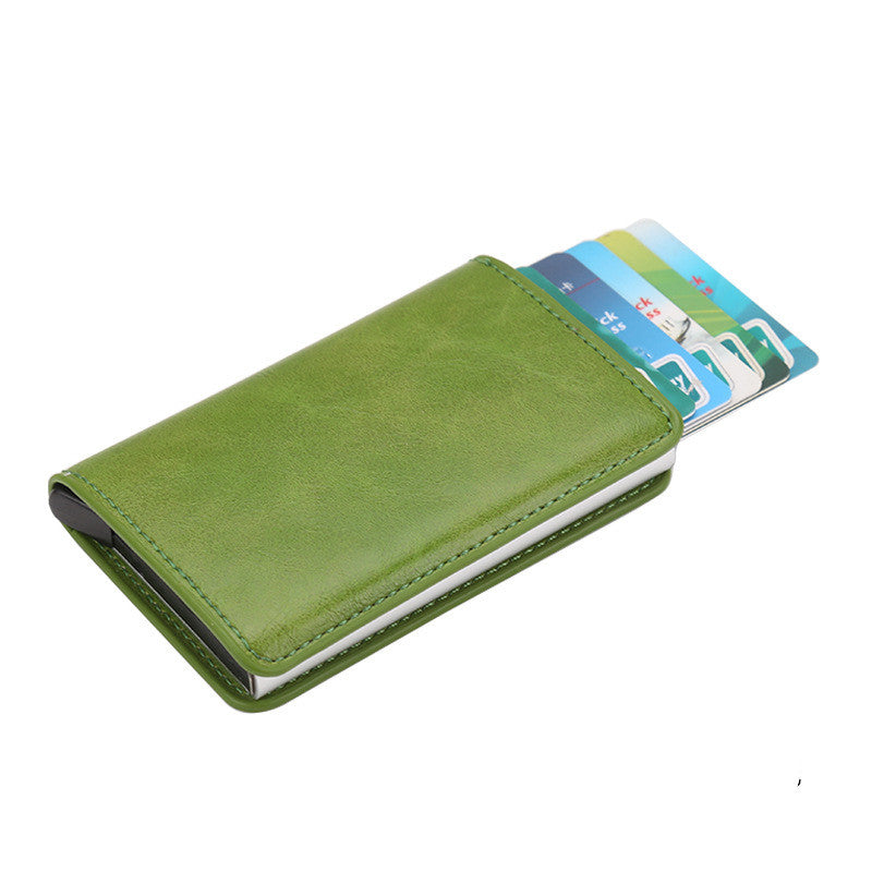 Automatic Eject Card Box Metal Aluminum Alloy Anti-theft Swipe Wallet Card Box Card For Men And Women