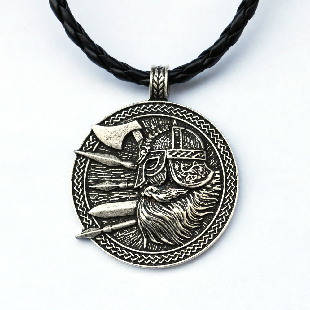 Nordic Viking Odin Necklace Pirate Soldier Sword And Axe Amulet Pendant Necklace