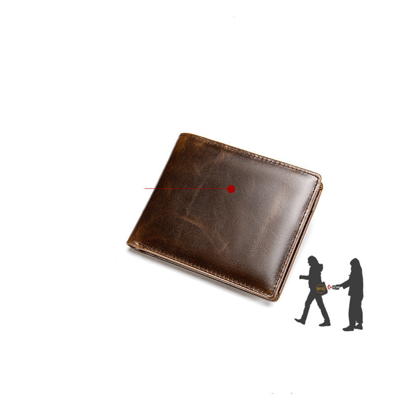 Men&#39;s Business Multi-card Wallet With Anti-magnetic Leather Wallet