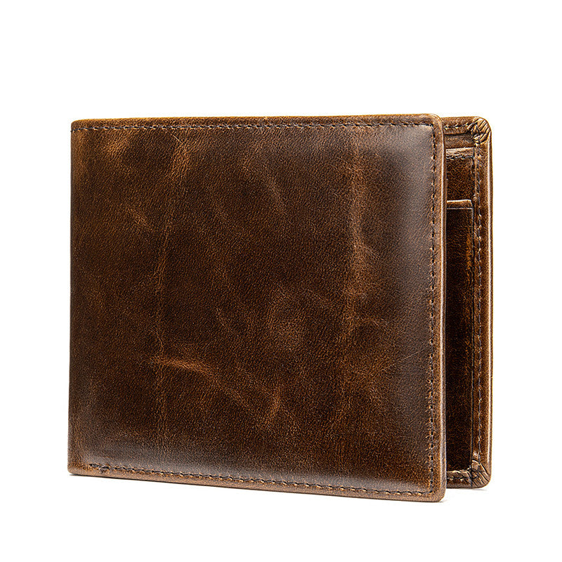 Men&#39;s Business Multi-card Wallet With Anti-magnetic Leather Wallet