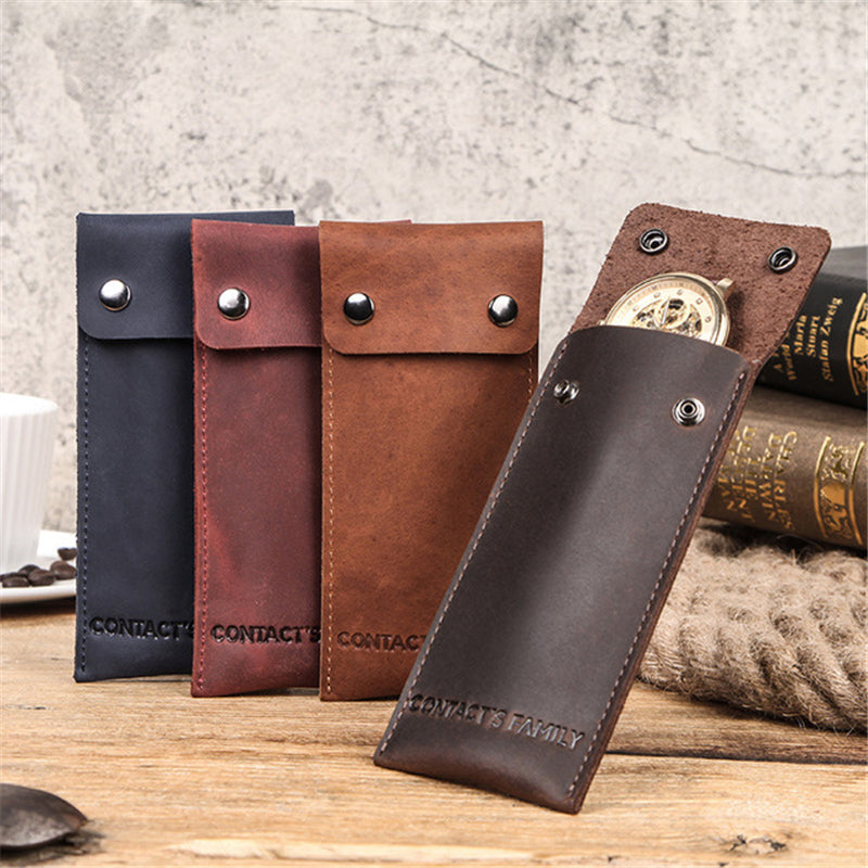 Universal Simple Leather Case Leather Watch Protective Case Suitable