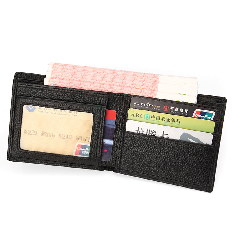 Men&#39;s Leather Wallets Ultra-thin First Layer Cowhide Short Wallet