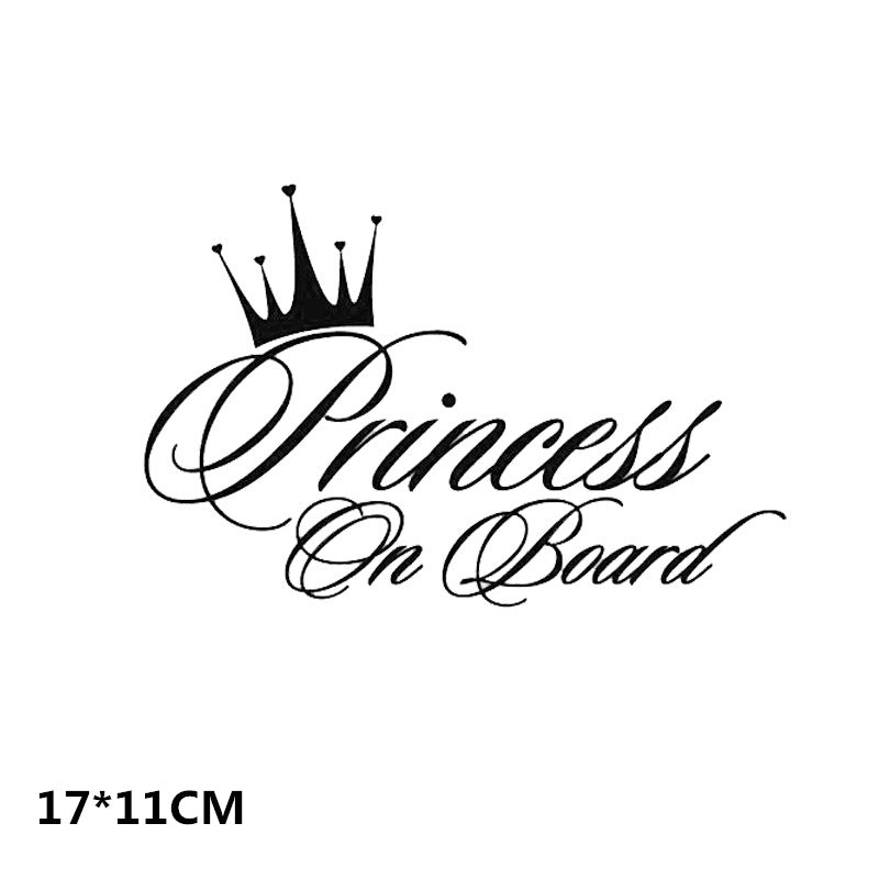 Princess Baby On Board Car Sticker Crown Princess Car Sticker A262