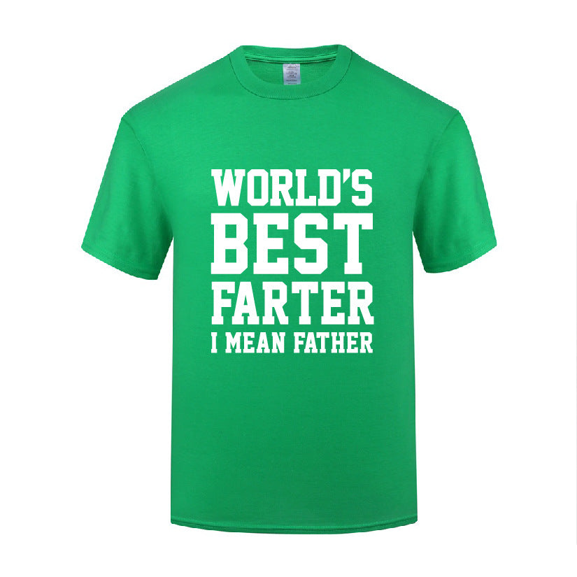 Funny Ironic Father&#39;s Day Gift T Shirt Men&#39;s Loose World&#39;s Best Farter I Mean Father