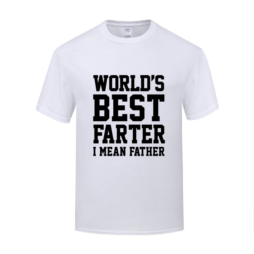 Funny Ironic Father&#39;s Day Gift T Shirt Men&#39;s Loose World&#39;s Best Farter I Mean Father