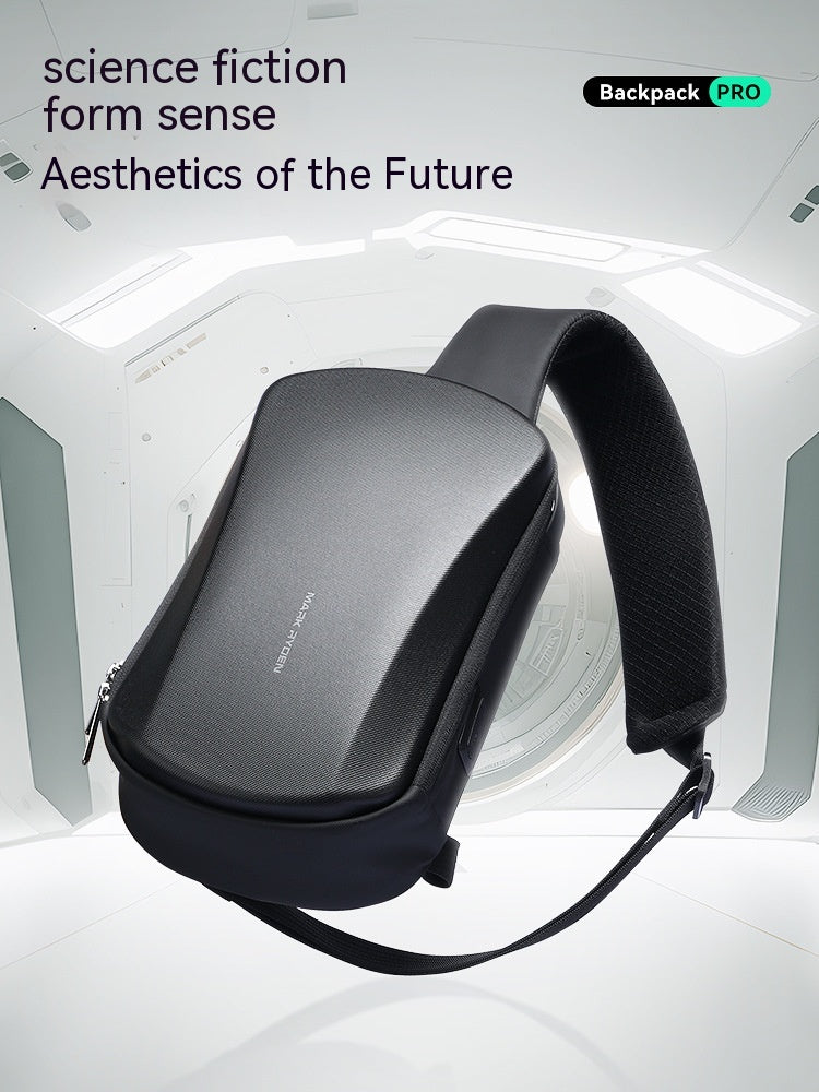 Hard Shell Chest Bag Men&#39;s Waterproof Shoulder Messenger Bag