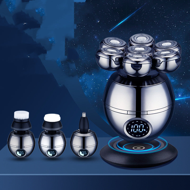 Men&#39;s Electric Shaver Floating Head  USB Charging Dock LCD Waterproof Portable Nose Hair Trimmer Bald Razor Machine Shaving