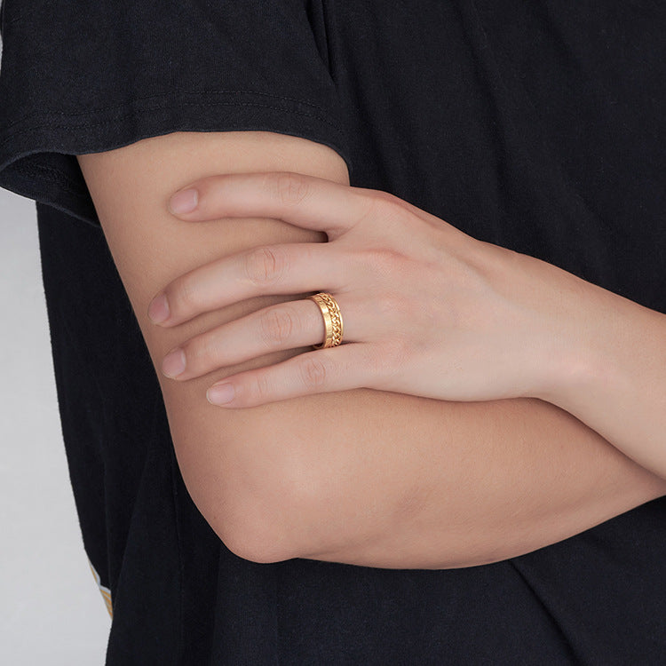 Viking text chain ring