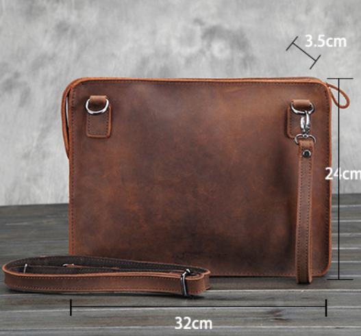 Men&#39;s business leather shoulder bag