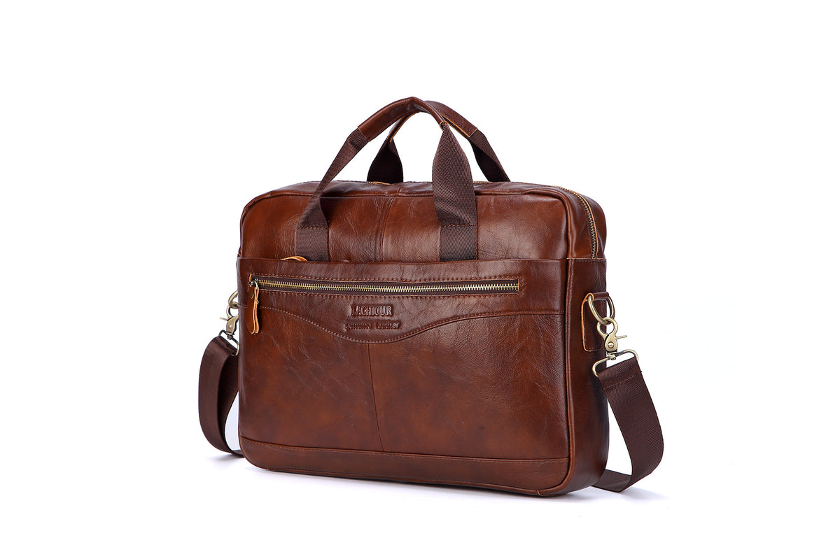 Men&#39;s first layer leather computer bag