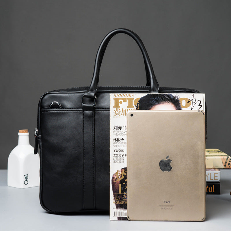 Men&#39;s leather portable briefcase file package