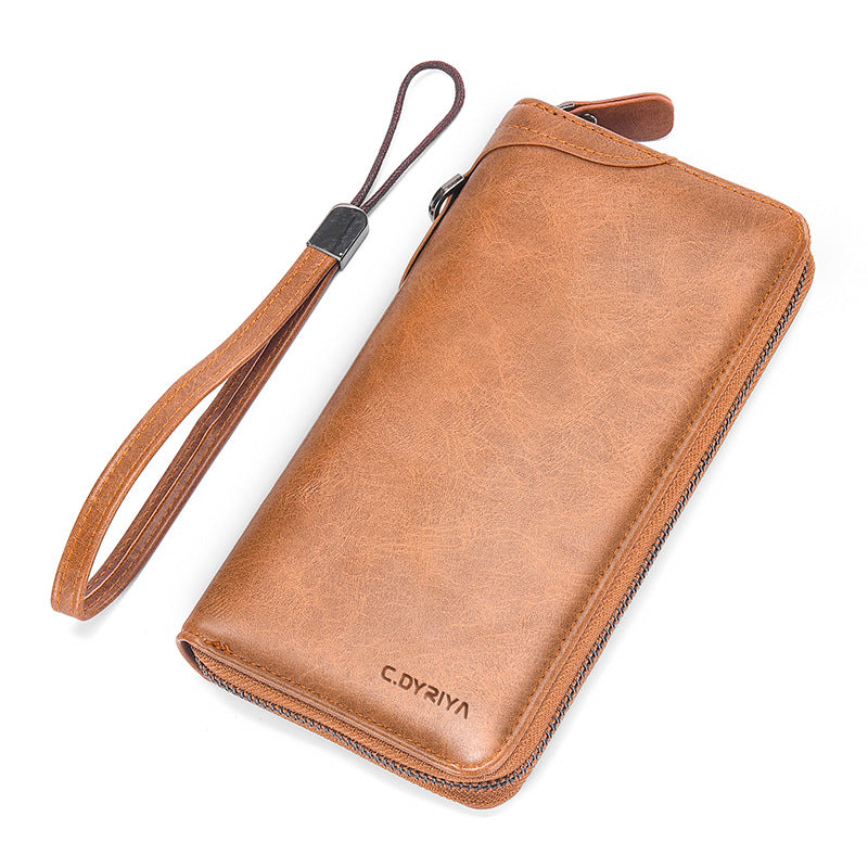 Simple Business Wallet Multifunctional Card Holder Men&#39;s Wallet Long Zip Wallet