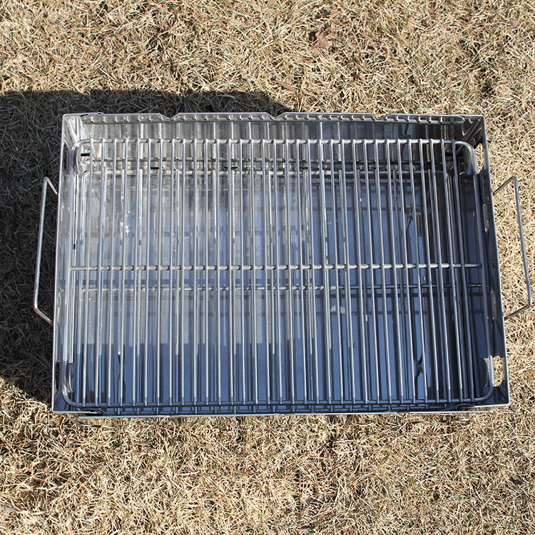 Outdoor portable charcoal grill outdoor household portable stove black steel oven box type stove burning picnic tools wholesale