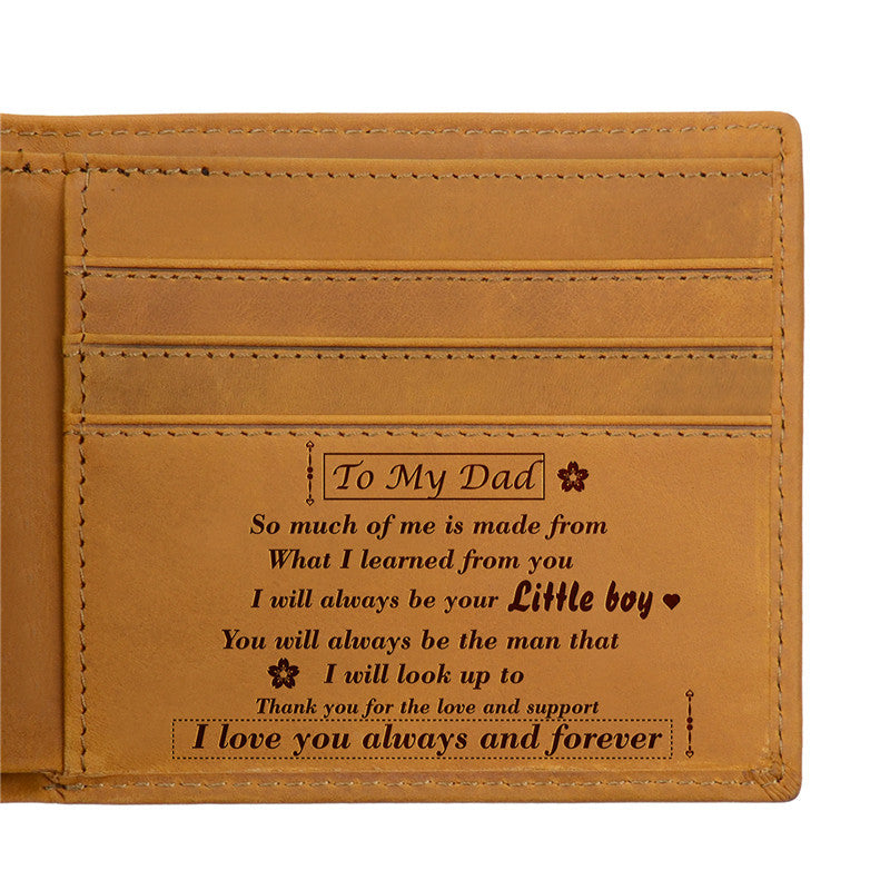 Men&#39;s horse leather leather lettering laser label wallet