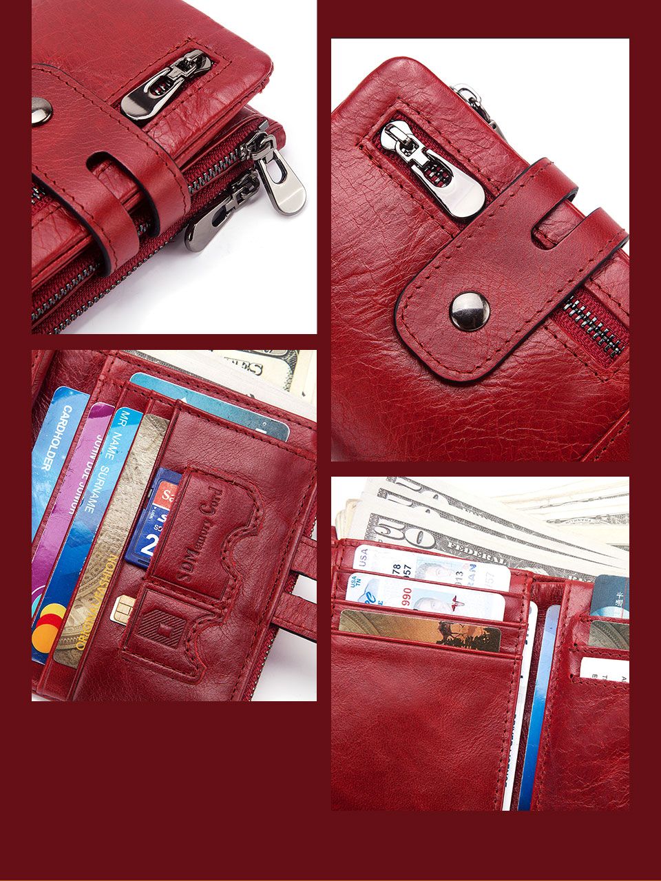 Leather men&#39;s wallet coin purse